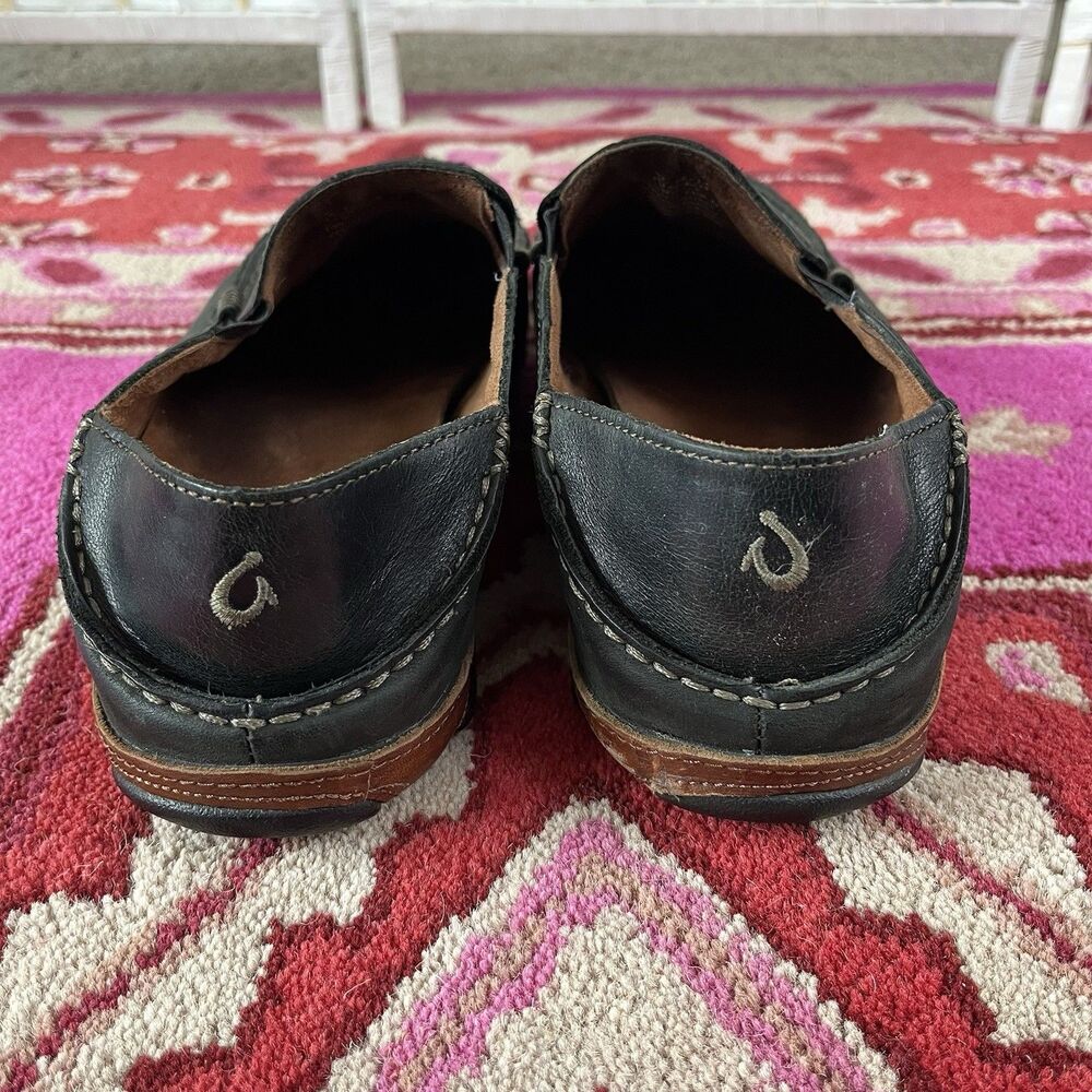 Olukai Mens Moloa Loafer US 11/44 EU Black Leather Convertible Slip-on Shoes - Picture 5 of 10